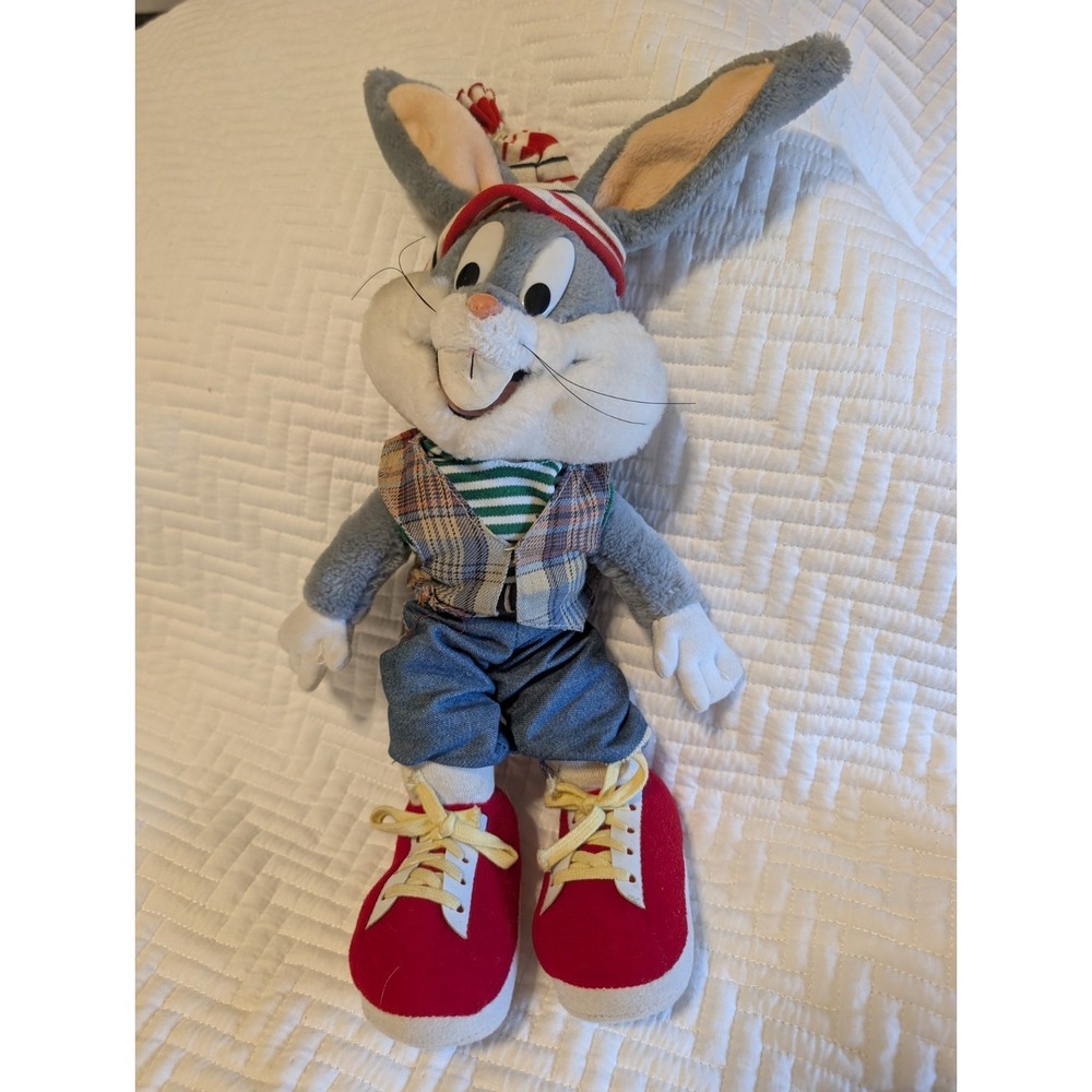 Vntg 1993 Bugs Bunny Plush Warner Bros Looney Tunes Dressed Outfit‎ 24K Mighty